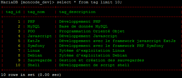 client MySQL en couleur